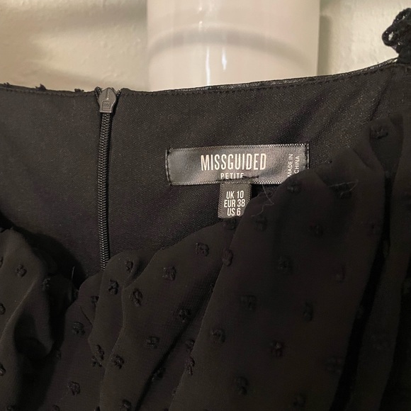 MISSGUIDED Black Sheer Polkadot BabyDoll Dress - Picture 2 of 5